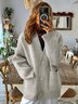 Women's Solid Color Autumn And Winter Thick Retro Sweater Long Sleeve Pocket Cardigan