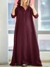 Casual Plain Hoodie Maxi Dress