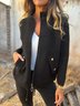 Casual Zipper Plain Stand Collar Jacket