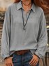 Shawl Collar Casual Plain Shirt