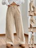 Women's  Elastic Waist H-Line Wide Leg Pants Daily Going Out Pants Apricot Casual Split Joint Plain Spring/Fall Pants
