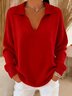 Plain Casual Loose V Neck Sweater