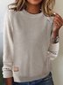 Casual Plain Crew Neck Sweater