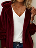 Split Joint Lady Romance Hoodie Coral Velvet Coat