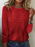 Women Striped Crew Neck Casual Long Sleeve T-shirt