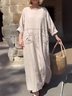 Casual Plain Crew Neck Maxi Dress