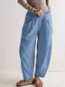 Casual Plain Straight Pants
