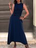 Sleeveless Letters Printed Casual Weaving Dress
