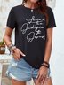 Shift Crew Neck Casual Cotton-Blend T-shirt